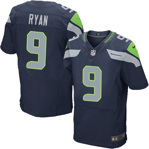 Men's Elite Jon Ryan Nike Jersey Navy Blue Home - #9 NFL Seattle Seahawks